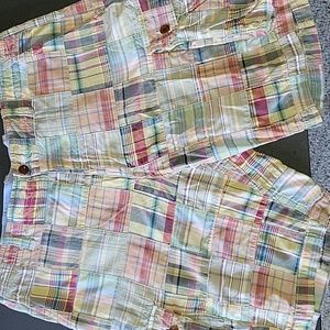 Men's J. CREW Madras Cargo Shorts, 36W